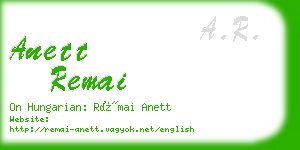 anett remai business card